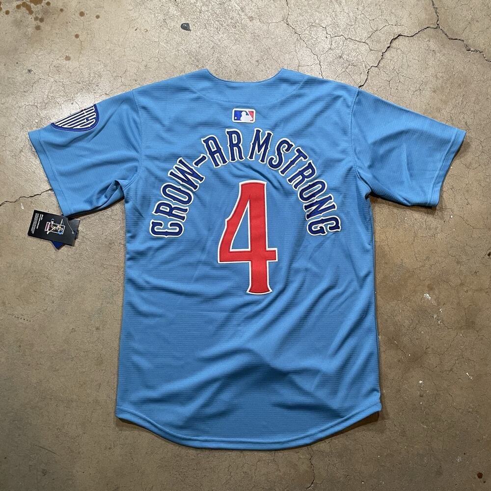 CHICAGO Cubs #4 Pete Crow-Armstrong BLUE Jersey STITCHED Size M
